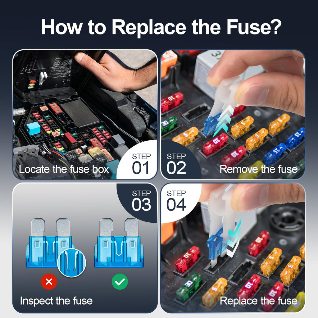 JOREST 300Pcs Kfz Sicherung Set, 160 Mini Flachsicherungen + 90 Standard Sicherungen + 50 Micro Sicherungen +1 Sicherungszieher - für PKW/Wohnmobil/LKW (2Ampere 3A 5A 7.5A 10A 15A 20A 25A 30A 35A 40A)