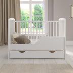 Love For Sleep Babybett Beistellbett 120x60cm mit Schaumstoffmatratze Weiß Jacob Kinderbett Baby Bett Holz - Kinderbett Babybett, Mitwachsend Gitterbett Baby Bed
