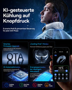 RANVOO AICE LITE Plus 2025 Max Kühlleistung [Nr.1 Kühlste & Langlebigste] Nackenventilator, Nackenklimaanlage, 6.000 mAh Wiederaufladbarer Nackenkühler, Bläst Kalte Luft, Geschenk für Mama, Weiß