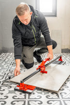 DEDRA Fliesenschneider, manuelle Fliesenschneidmaschine, 1200 mm, 120 cm, mit Kugellager, Führungsschiene mit „X“-Profil, Aluminium-Chassis, mit gummierter Arbeitsplatte (Maximale Schnittlänge 1200mm)