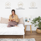 Totsy Baby Seitenschläferkissen mit Bezug Velvet 40 x 145 cm - Komfortkissen Schlafkissen Seitenschläfer Body Pillow Seitenschlafkissen Beige
