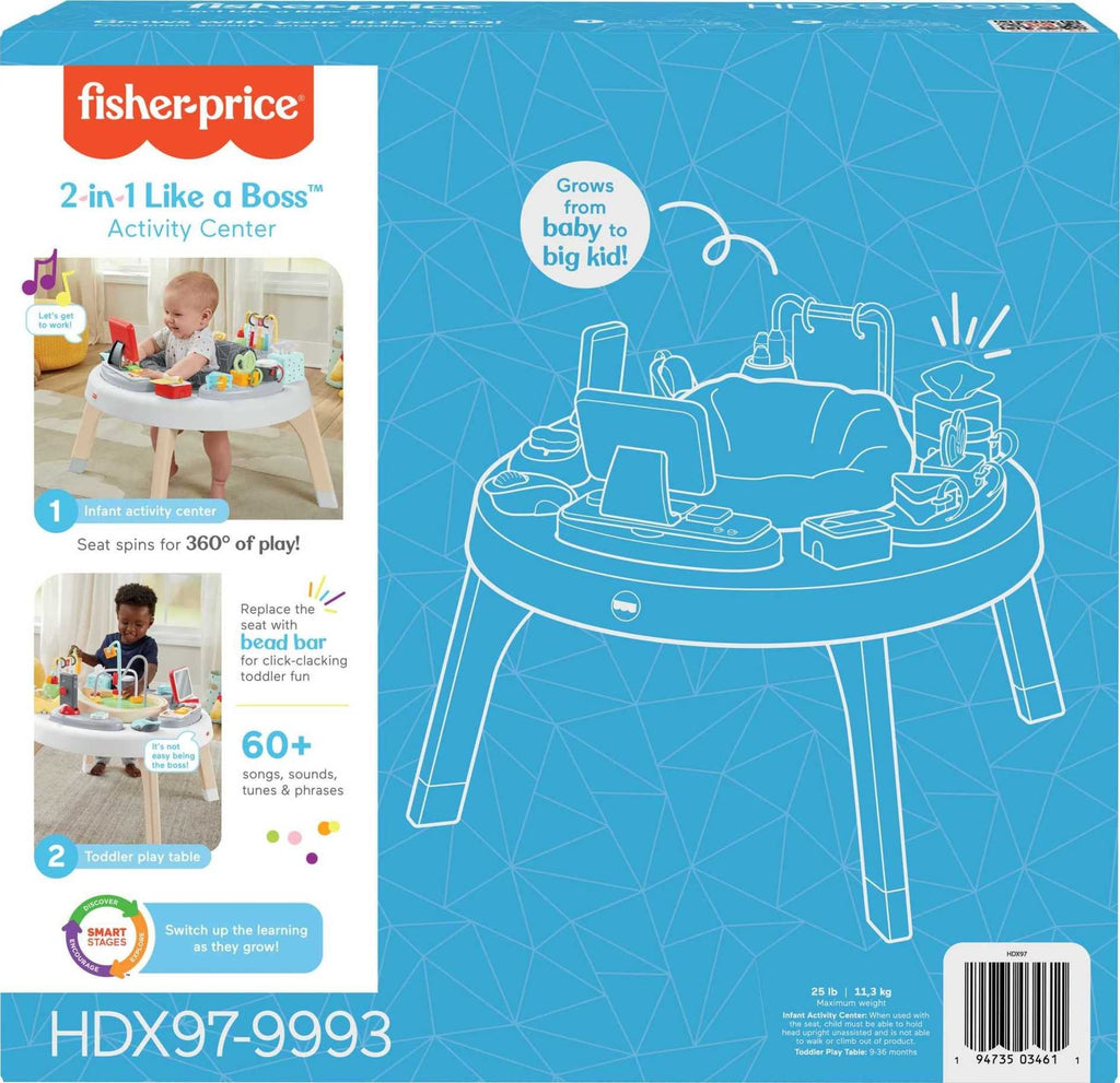 Fisher-Price HBM26-2-in-1 Homeoffice Activity Center, Unterhaltung für Babys und Spieltisch mit Musik, Lichtern und Geräuschen, Spielzeug für Kleinkinder