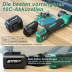 BATOCA S4 Profi Akku Poliermaschine,Rotierende&Orbitale,25mm/75mm Rückenplatte,Bürstenloser Motor,Mini Polier Kit,12V Akku Poliergerät mit 2 2.5Ah Batterien,2000-5500RPM,Scheinwerfer Aufbereitung Set