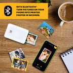 KODAK Step Slim Sofort-Smartphone-Fotodrucker - Tragbarer schlanker Farb-Mobilfotodrucker - Zink 2x3” Klebefotos - Drucken von iOS- & Android-Geräten via Bluetooth mit der Fun-App - Weiß