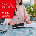 Novus B 7A Komfort Heftgerät (30 Blatt Heftleistung, Automatik-Funktion, inkl. 200 Klammern) schwarz glänzend