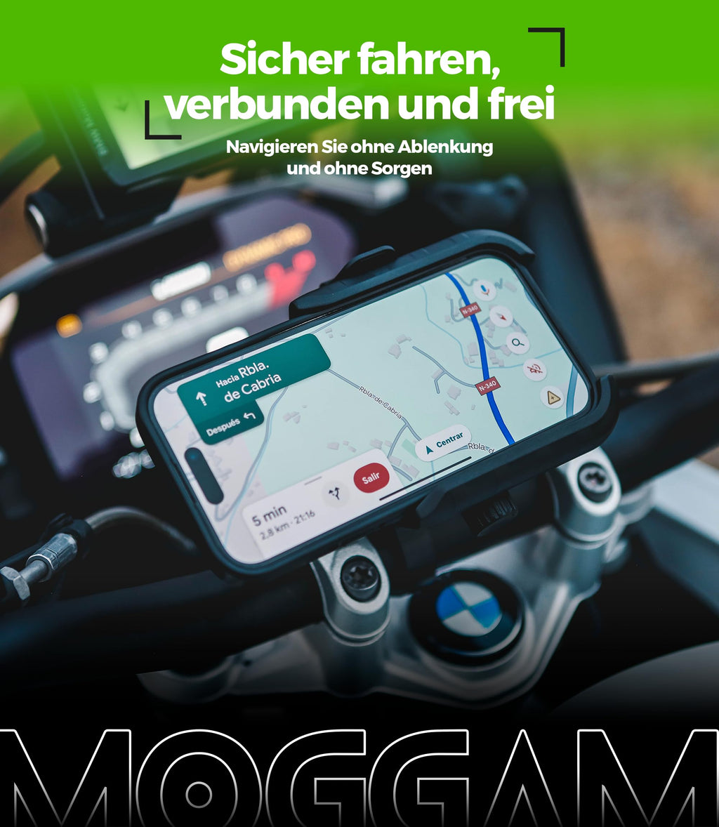 Handyhalterung Motorrad 【Doppelte Antivibrations-Technologie】mit Aluminiumkörper und Ring Motorrad Handyhalterung 5,4 bis 7,2" Handyhalter Fahrrad 【Schnellverschluss】 Phone Holder Bike als Geschenk