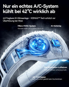 RANVOO AICE LITE Plus 2025 Max Kühlleistung [Nr.1 Kühlste & Langlebigste] Nackenventilator, Nackenklimaanlage, 6.000 mAh Wiederaufladbarer Nackenkühler, Bläst Kalte Luft, Geschenk für Mama, Weiß