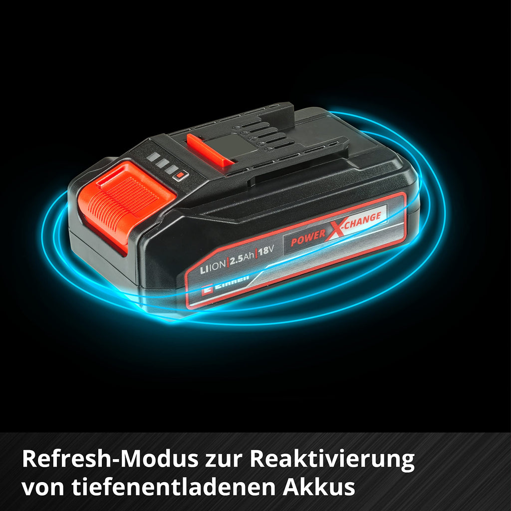 Original Einhell Starter Kit 2,5 Ah Akku und Ladegerät Power X-Change (Li-Ion, 18 V, 50 min Ladezeit, passend für alle Power X-Change Geräte)
