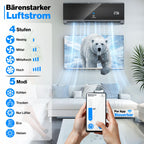 KESSER® Split Klimaanlage Set Quick Connect 12000 BTU 3,4 kW – WiFi & App Klimagerät mit Heizfunktion & Kühlmodus Wandklimaanlage, mit Kupferleitung Kältemittel R32 Inkl. Montagematerial