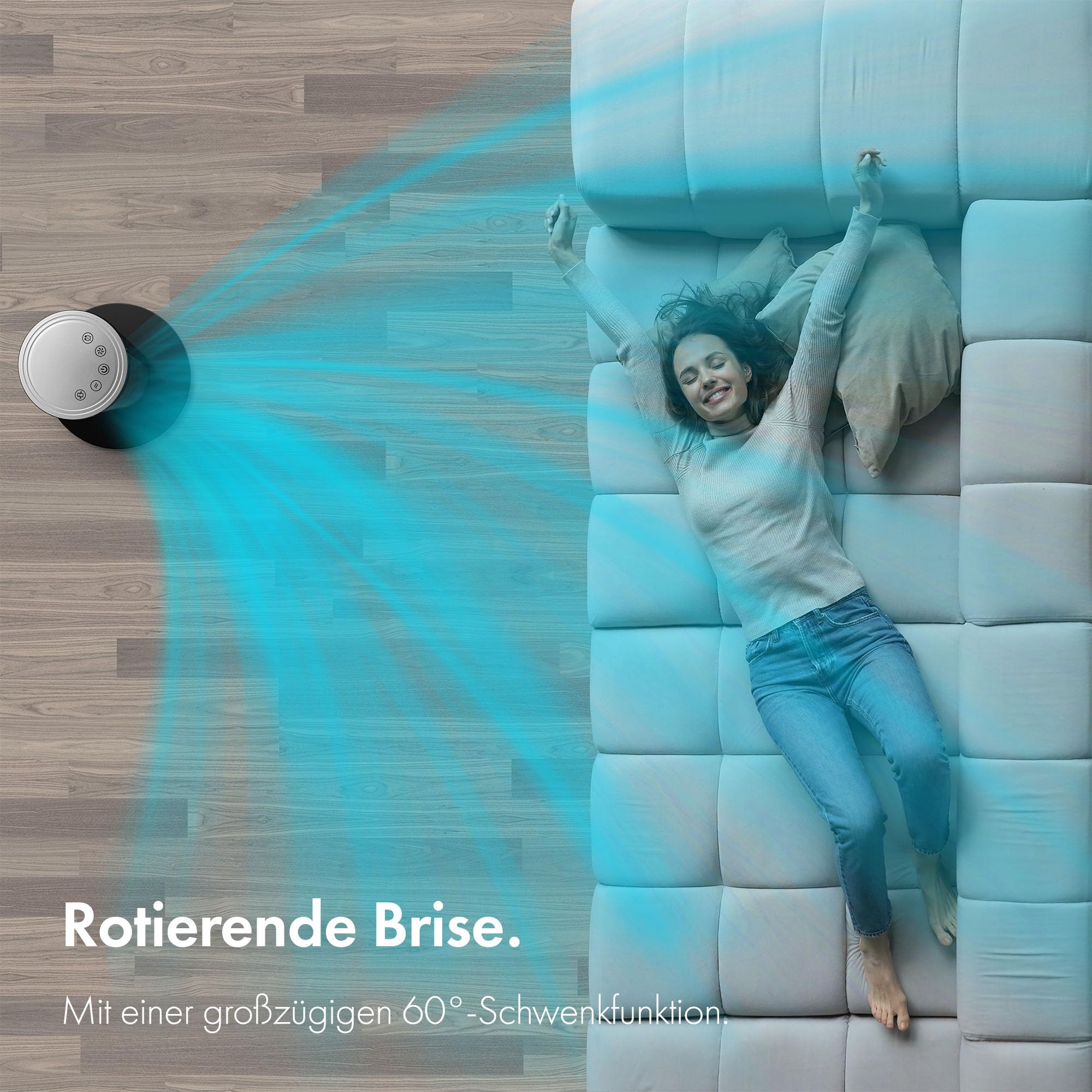 VonHaus 87 cm Turmventilator, Elektroventilator, Schwenkender Ventilator Leise für Jeden Raum, Ventilator mit Fernbedienung, Bodenventilator mit 2 Geschwindigkeiten, 2-Jahres-Versprechen