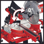 Einhell Zug-Kapp-Gehrungssäge TC-SM 2531/2 U (1900 W, max. 70 mm x 310 mm Schnitttiefe/-breite, Ø 254 mm Sägeblatt, Untergestell, neigbarer Sägekopf, Zugfunktion, Laser)