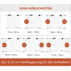 hauck Clear Step 2 + 21 cm Verlängerung, Weiß - Kinderschutzgitter Hundegitter, Verstellbare Breite 96-101 cm, 77 cm Hoch, Flacher Einstieg, Einhand Öffnung, ohne Bohren, für Innen