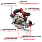 Einhell Akku-Handkreissäge TE-CS 18/165-1 Li-Solo Power X-Change (18 V, Li-Ion, Ø165 x Ø20 mm Sägeblatt, werkzeuglose Einstellung bei Schnitttiefe + Neigungswinkel, ohne Akku und Ladegerät)