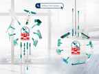 Leifheit Fenstersauger Set Dry & Clean mit Stiel und Einwascher für 360° streifenfreie Reinigung, Fensterreiniger verwendbar bis zu 38 min, Fensterputzer mit Stand-by-Automatik und Click-System