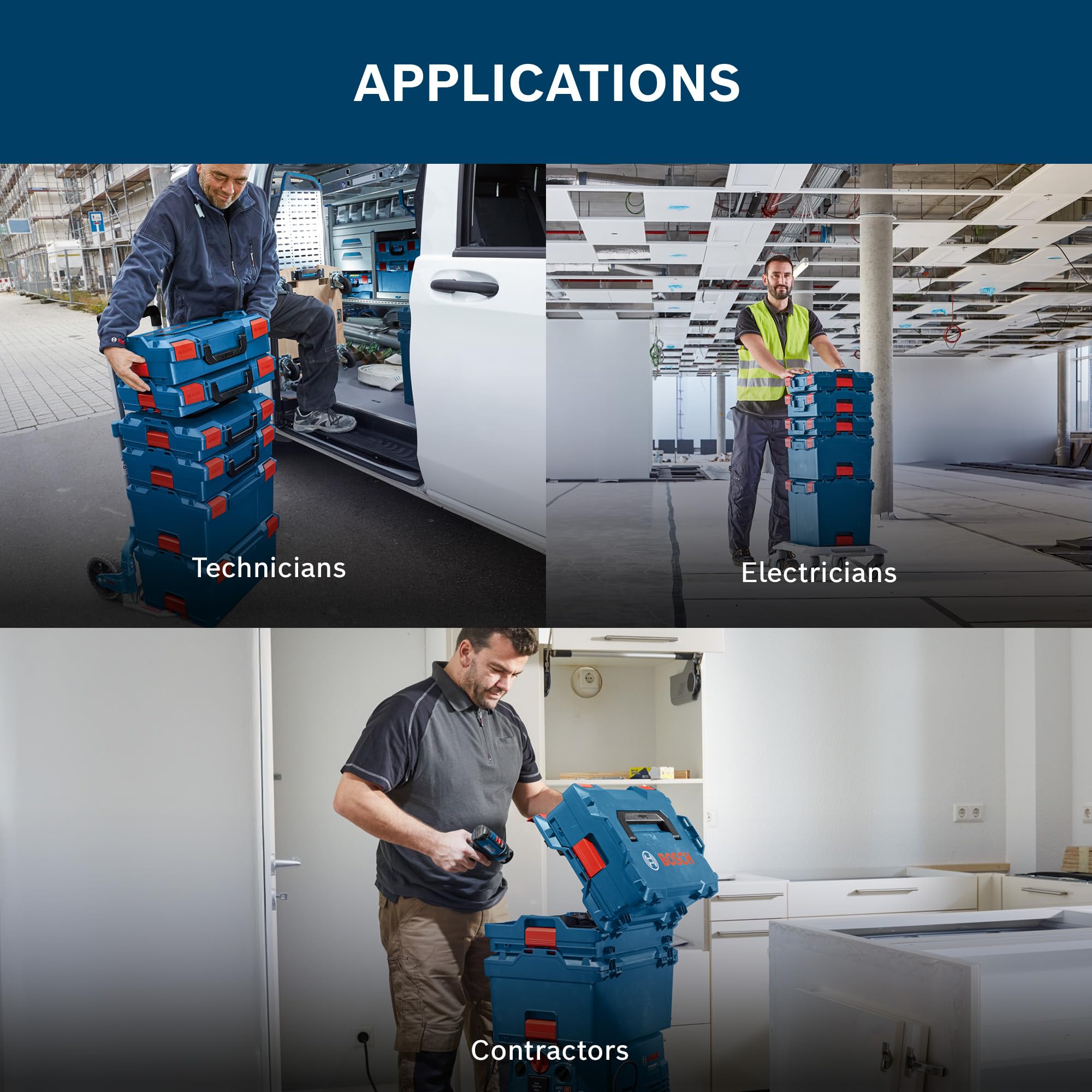 Bosch Professional Handwerkoffersystem L-BOXX 102 (Belastbarkeit bis 100 kg, eine Traglast bis 25 kg und eine Zugfestigkeit von 50 kg, Material: ABS Plastik, PA6 Kunststoff)