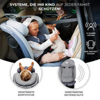 Kinderkraft I-GROW Kindersitz 0-36 kg, I-SIZE 40-150 cm, 360 grad drehbar, Kinderautositz mit Isofix station, FWF und RWF, Verstellbare Kopfstütze/Rückenlehne mit Liegeposition, Grau