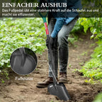 HYCHIKA Schaufel Garten Platz, Schaufeln, Robuster Gartenspaten, Pflanzspaten, Bauschaufel, Hochwertiger Gehärteter Stahl, Ergonomischer Griff, Gartenwerkzeug Für Garten, Unkraut Jäten, Pflanzen
