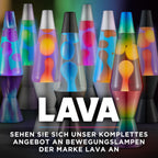 LAVA® - Lava Lampe 2125, gelbes Wachs, lila Flüssigkeit, silberner Sockel und Deckel, Original 14,5 Zoll Bewegungslampe der Marke LAVA®