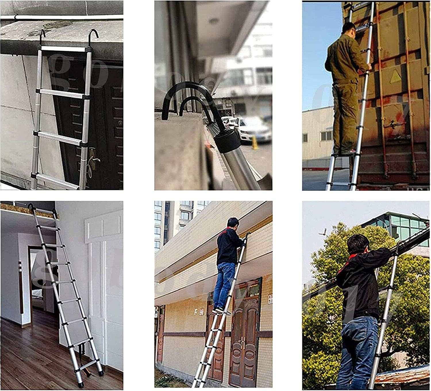 6m Teleskopleiter aus Aluminium – Sicher, geschützt und rutschfest, vielzwecktauglich, ausfahrbar (6m/20Fuß), Tragfähigkeit bis 150 kg (330 lbs)