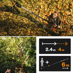 Fiskars Bypass Teleskop-Schneidgiraffe für frische Äste und Zweige, Antihaftbeschichtet, Stahlklinge/Aluminiumstiel, Länge 2,4 – 4 m, Schwarz/Orange, UPX86, 1023624