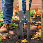 VEVOR Erdlochausheber 146cm, robuster Erdlochheber mit Holzgriff, Handbagger mit Skalenmarkierungen und Metallklinge, Pfostenlochspaten-Werkzeug zum Graben von Gartenarbeiten im Freien