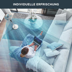 Rowenta Standventilator Turbo Silence Extreme, 4 Geschwindigkeitsstufen, Nachtmodus, Turbostufe, automatische Oszillation, bis zu 80 m³/Min. Luftzirkulation, Ventilator leise, weiß/schwarz, VU5640