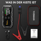 YUSMAN Starthilfe Powerbank für PKW | 6000A Autobatterie Booster für alle Fahrzeuge & 10.0L Diesel mit LED-Taschenlampe, Großdisplay & Springkabel – Ideal für SUV, Motorräder, Rasenmäher