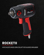 KS Tools Schlagschrauber Druckluft ROCKET II 1/2" 512.0002 2300Nm I Druckluft Schlagschrauber mit 8-Lamellen Luftmotor & Hochleistungs-Doppel-Hammer-Schlagwerk