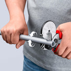 KNIPEX Rohrschneider für Verbund- und Kunststoffrohre verchromt mit Mehrkomponenten-Hüllen 210 mm, 90 25 25