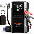 WOLFBOX 4000A Starthilfe mit 160PSI Kompressor, 12V Batterie-Booster, 65W Schnellladung, 88.8Wh Reifenfüller, LED-Anzeige für 10L Benzin-/Dieselmotoren, LED-Licht, Starthilfekabel