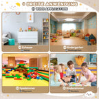 Yorbay Kindertisch mit 2 Stühle, Kinderaktivitätstisch mit Stauraum, 3tlg Kindersitzgruppe, Sitzgruppe für Kinder, Maltisch für Kinderzimmer, Spielzimmer, Vorschüler, Kindermöbel (Weiß)