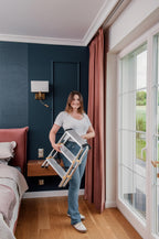 Drabest Klappleiter Leiter Klappbar 2 x 3 Stufen Alu Trittleiter Beidseitig bis 150 kg Belastbar Haushaltsleiter