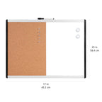 Amazon Basics Rechteckig Magnetisches Whiteboard, Doppel-Pinnwand, Kunststoff / Aluminiumrahmen, trocken abwischbar, 58 x 43 cm, Weiß, Gelb