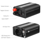 Bapdas 300W Kfz-Wechselrichter Spannungswandler DC 12 V auf AC 230 V, 220V inkl. USB-Anschlüssen (4,2 A)