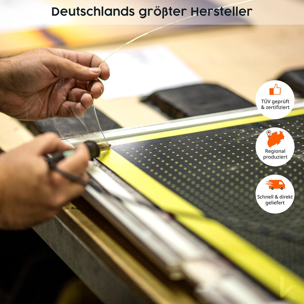Könighaus Infrarotheizung mit Bild - 1200 Watt + Smart Thermostat & Könighaus APP - Energiesparende Infrarot Wandheizung mit Bildmotiv – TÜV SÜD - Weißer Rahmen (05. Dschungelbrücke)