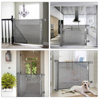 PetHot Treppenschutzgitter & Türschutzgitter Ausziehbar 0-140 cm, türgitter für Babys, Hunde & Katzen – Sicherheitsabsperrgitter für Treppen, Türen, Innen- & Außenbereich, Grau