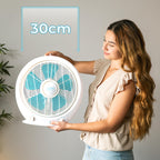 Cecotec - Fußbodenventilatoren EnergySilence 4500 Power Box 45 W, 12 Zoll Durchmesser, 3 Geschwindigkeiten, Timer, Multidirektionales, Einfache Bedienung, Maximale Sicherheit, Weiß