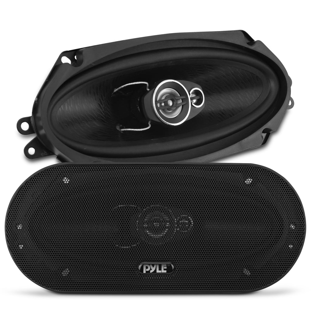 Pyle 3-Wege Universal Auto Lautsprecher - 300W 4"x10" Triaxial, Profi Audio, Tür-/Seitenkompatibel, PL410BK (Paar)