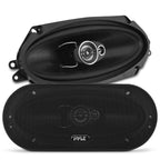 Pyle 3-Wege Universal Auto Lautsprecher - 300W 4"x10" Triaxial, Profi Audio, Tür-/Seitenkompatibel, PL410BK (Paar)