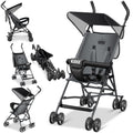 KIDIZ® Kinderwagen CITY Buggy Kinderbuggy klappbar Sportwagen Faltbar 360° 4-Zoll-Räder Inkl. Sonnen- und Regenverdeck zusammenklappbar 5-Punkt-Sicherheitsgurt ab 6 Monate, Anthrazit