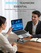 SOUNDANCE Laptopständer mit 360° drehbarer Basis, Ergonomische Computererhöhung für Schreibtisch, Einstellbare Höhe, Faltbare Laptophalterung, Stabile Unterstützung 10-15,6 Zoll Notebook, Schwarz