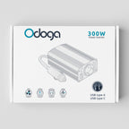 Odoga Wechselrichter 12V auf 230V – 300 W Spannungswandler, Stromwandler mit 3A USB-C und USB-A Anschluss, Inverter 12V 220V, Auto Steckdose, Laden Sie Ihr Laptop, iPad, iPhone, Tablet Und Mehr