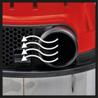 Einhell Nass-Trockensauger TE-VC 2340 SACL (1.500 W, 225 mbar, 9m Aktionsradius, HEPA-Faltenfilter inkl. Filterreinigungssystem, 40l Behälter, Staubschutzklasse L, 1.900 W Automatiksteckdose)