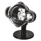 EMOS Schneefall LED Projektor,weiß,fliegender Schnee,effektvolle Wandbeleuchtung,Fassaden-,Wand- und Mauer-Projektion,IP44,Weihnachtsbeleuchtung für Außen & Innen,3m Kabel, Schwarz, DCPC03