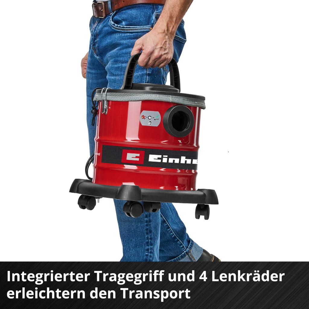 Einhell Aschesauger TC-AV 2032 DW (850 W, 175 mbar Saugleistung, 20 L Auffangbehälter, Faltenfilter, Feinstaubvorfilter, Blasfunktion, 1,2 m Schlauch, 2 m Kabel)