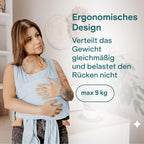 Koala Babycare Tragetuch Baby Neugeborene - Einfach Anzuziehen für Mütter und Väter - Babytrage Multi-Use Bis 9kg - Babytragetuch Blau