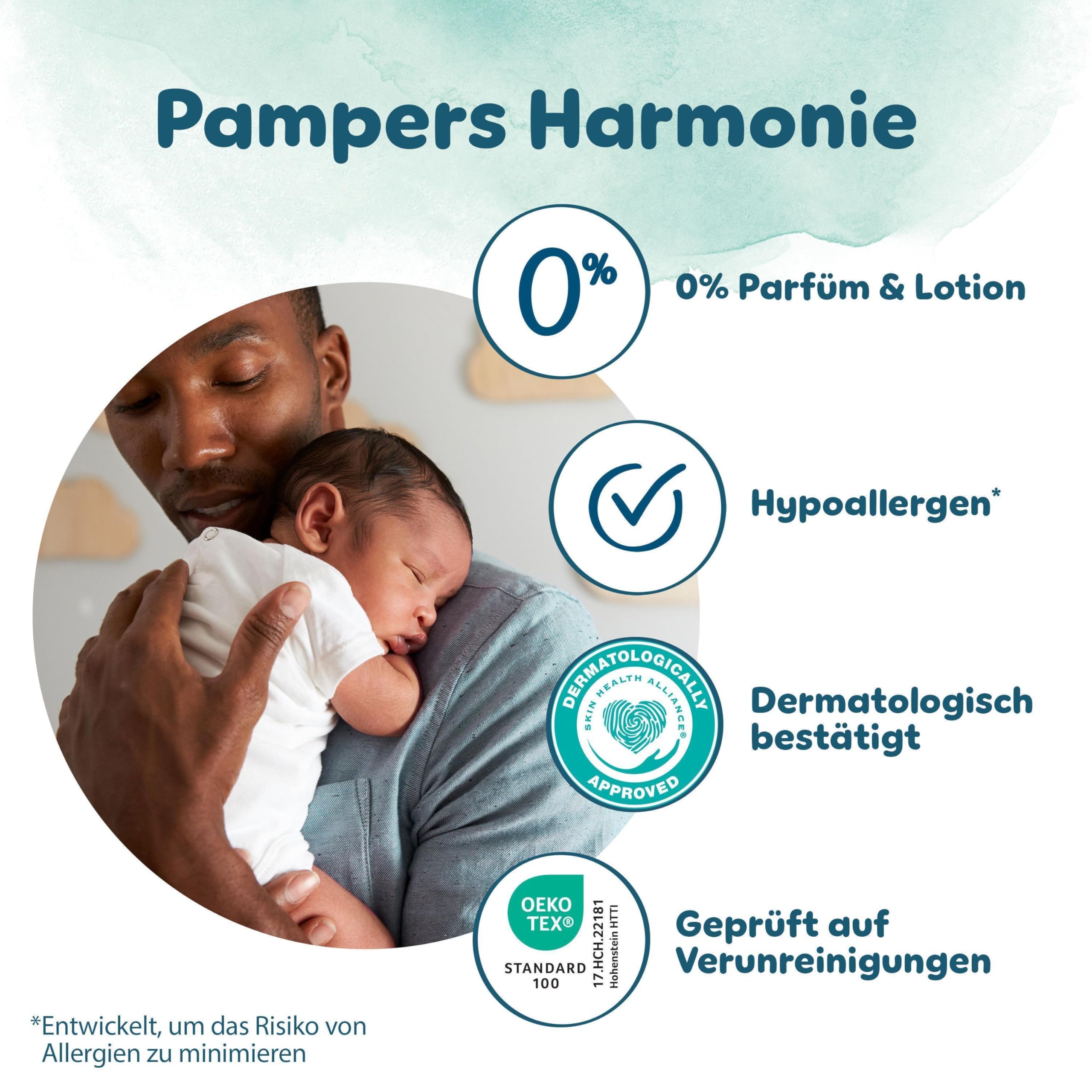Pampers Harmonie Windeln Größe 4, 174 Windeln, 9kg-14kg, sanfter Hautschutz mit 100Prozent Pampers Schutz