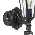 EGLO Außen-Wandlampe Laterna 4, 1 flammige Außenleuchte inkl. Bewegungsmelder, Sensor-Wandleuchte aus Aluguss und Glas, Farbe: Schwarz, Fassung: E27, IP44