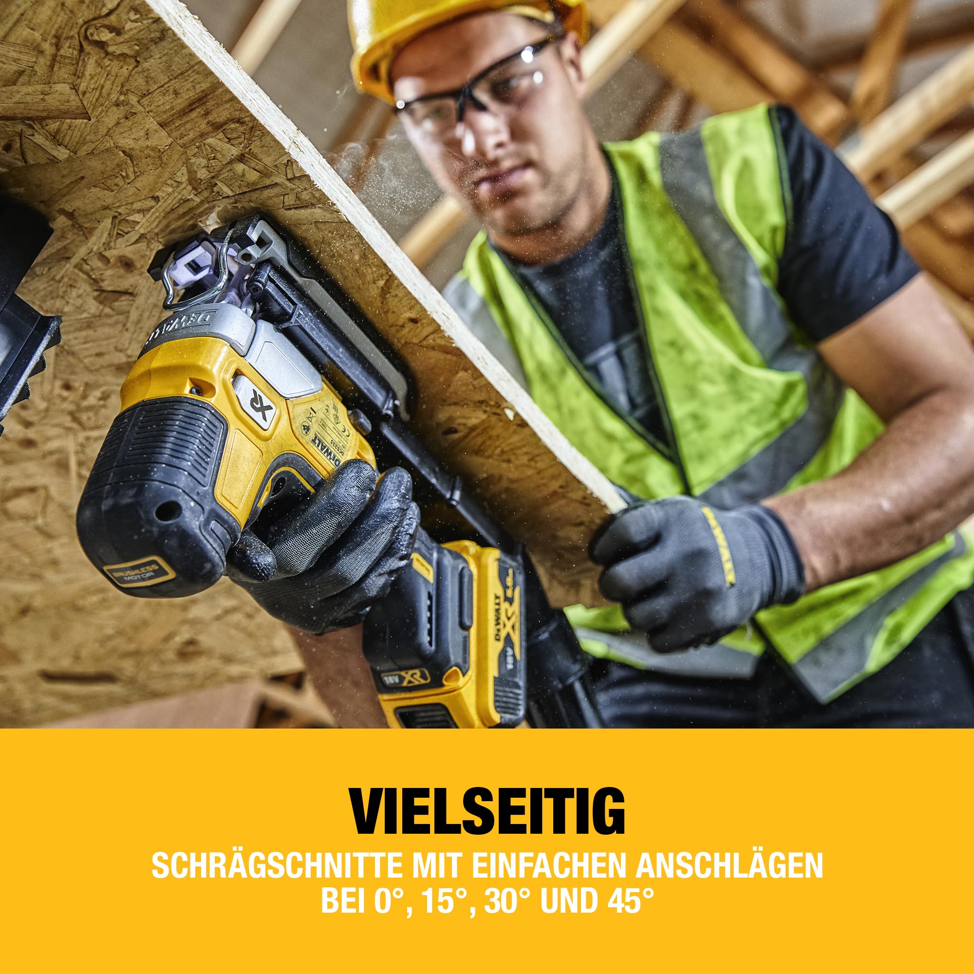 DEWALT 18 V XR bürstenlose Stichsäge mit Handgriff, nur Werkzeug, DCS335N-XJ