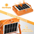 100W Baustrahler Akku Solar Arbeitsleuchte, 466 LED 5 Modi, 10000LM 12000mAh USB-wiederaufladbar, IP66 wasserdicht Akku Arbeitsleuchte Tragbar im Freien für Baustelle, Camping, Garage, Notfälle